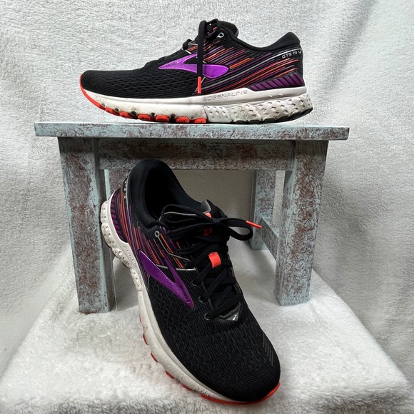 Brooks Shoes - Brooks‎ Adrenaline GTS 19 Women's Running Shoes Black Purple Orange Size 10